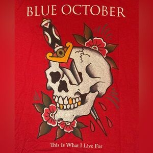 Blue October “This Is What I Live For” Tour Red Skull Graphic Tee T-shirt XL